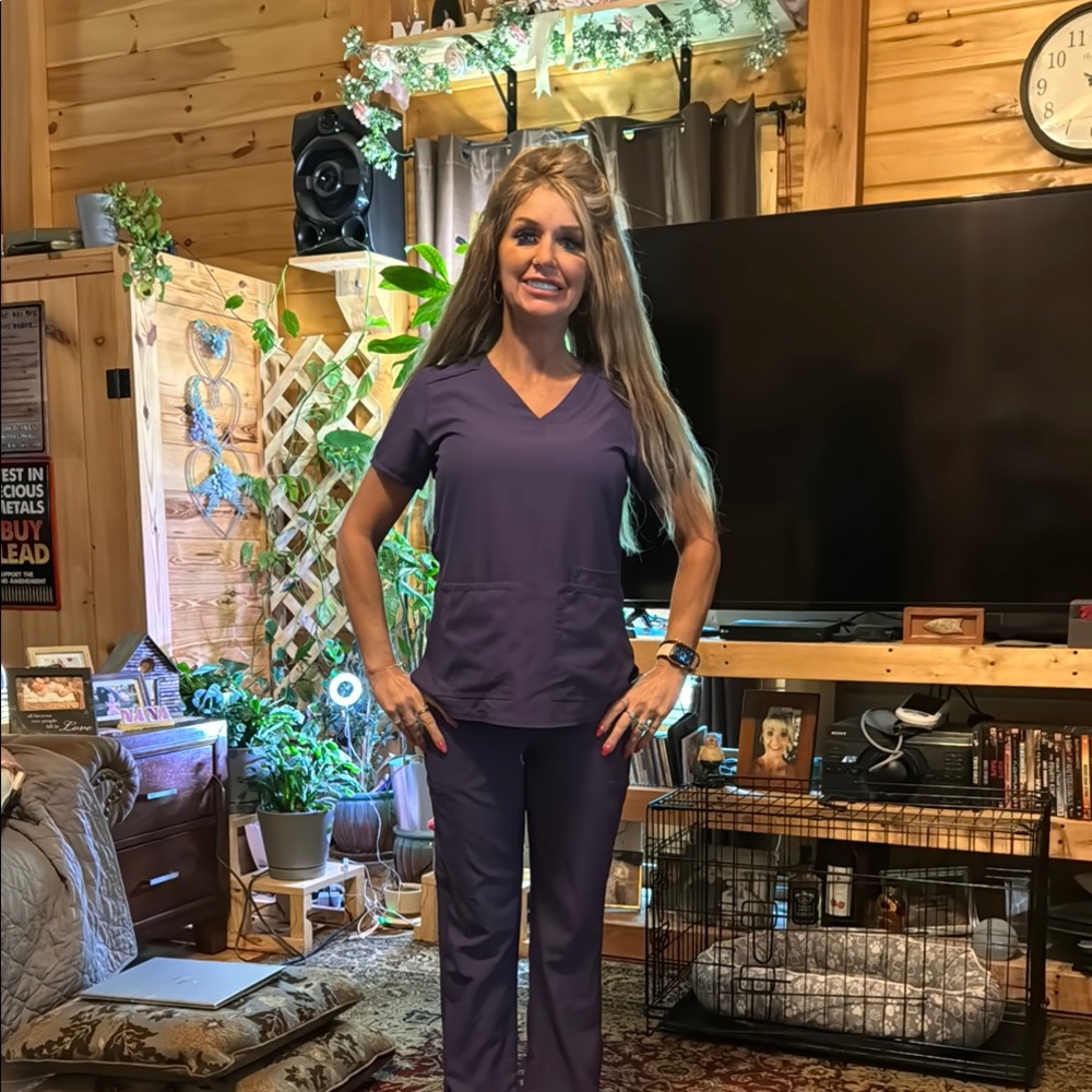 Med Couture Women's Purple Scrub Set